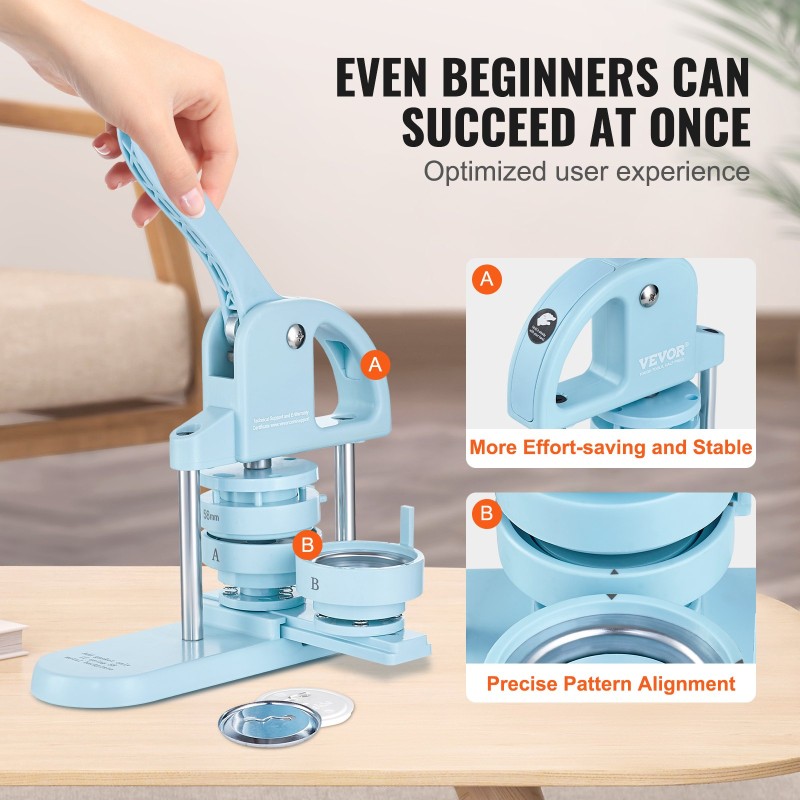 Rintanappikone muovinen 25/32/58 mm muotit 300 osaa sininen lapsille ergonomisella kahvalla