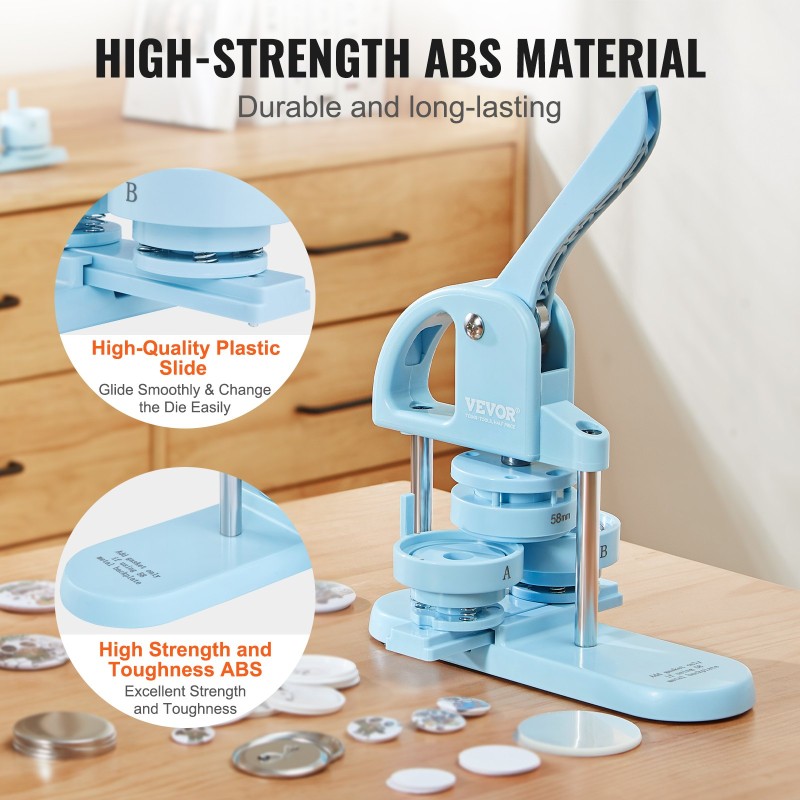 Rintanappikone muovinen 25/32/58 mm muotit 300 osaa sininen lapsille ergonomisella kahvalla