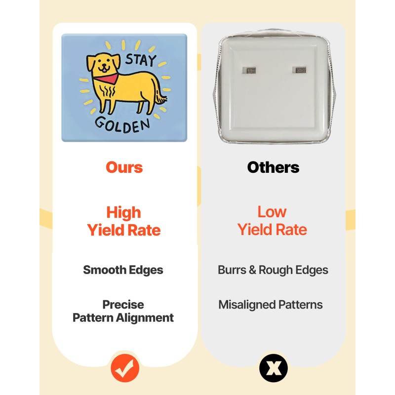 Rintanappikone ABS-muovi neliö 50 x 50 mm tinakannet muovitaustat magneettitaustat läpinäkyvät suojakalvot