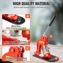 Nappimerkkikone 25 mm manuaalinen rautarunko ABS-muovi 500 osaa ympyräleikkuri taikakirja