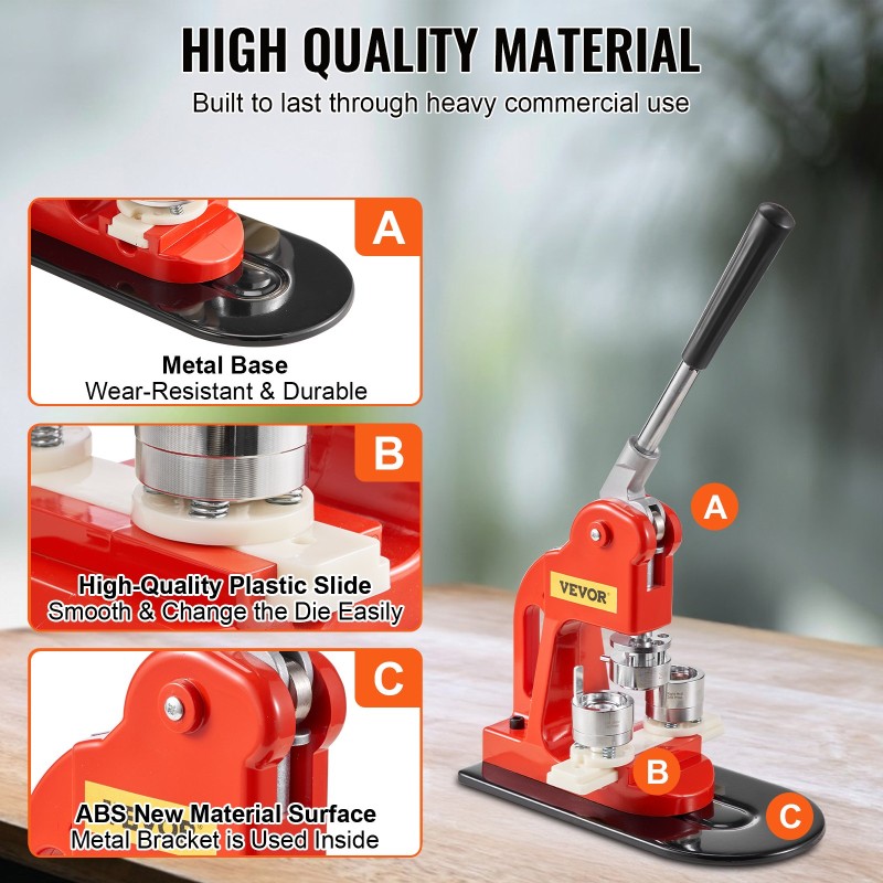 Nappimerkkikone 25 mm manuaalinen rautarunko ABS-muovi 500 osaa ympyräleikkuri taikakirja