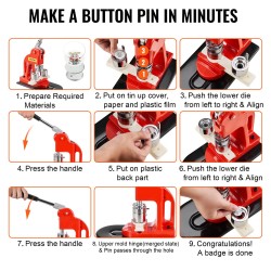 Nappimerkkikone 25 mm manuaalinen rautarunko ABS-muovi 500 osaa ympyräleikkuri taikakirja