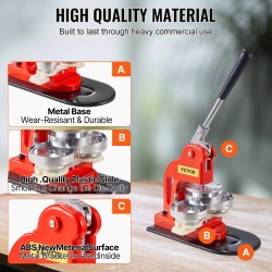 Rintanappikone 75 mm manuaalinen rauta ja ABS-muovi 500 kpl ympyräleikkuri taikakirja