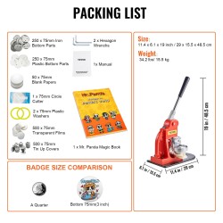 Rintanappikone 75 mm manuaalinen rauta ja ABS-muovi 500 kpl ympyräleikkuri taikakirja