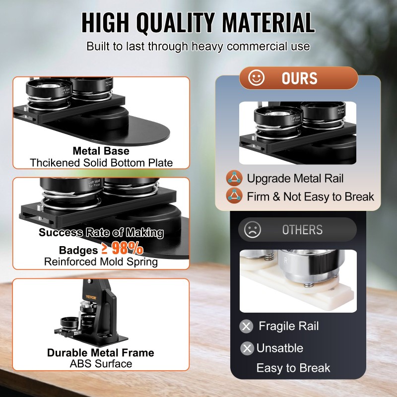 Nappikone käsikäyttöinen alumiiniseos muovirunko 32 mm ja 58 mm 500 osaa