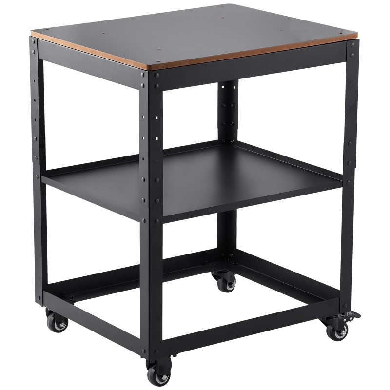 Höyläteline teräsrunko MDF-työtaso 45 kg kantavuus 4 lukittavaa pyörää