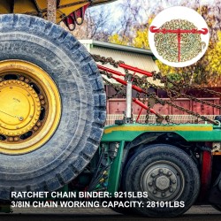 Räikkäketjunkiristinsarja teräs 10 mm 3 m ketjut 4 kpl työkuorma 4,18 t