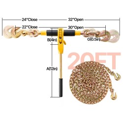 Räikkäketjunkiristin 0,8–0,9 cm ketjuille valuterästä 2 kappaletta irrotettavalla kumikahvalla