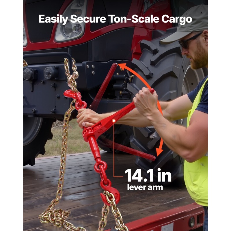 Räikkäketjunkiristin ja G80-mangaaniteräsketjut 10 mm 3 m 4173 kg 8 settiä