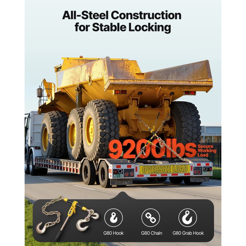 Räikkäkiristin G80 mangaaniteräs 4173 kg käyttökuorma 10–12,7 mm ketjuille 2 sarjaa