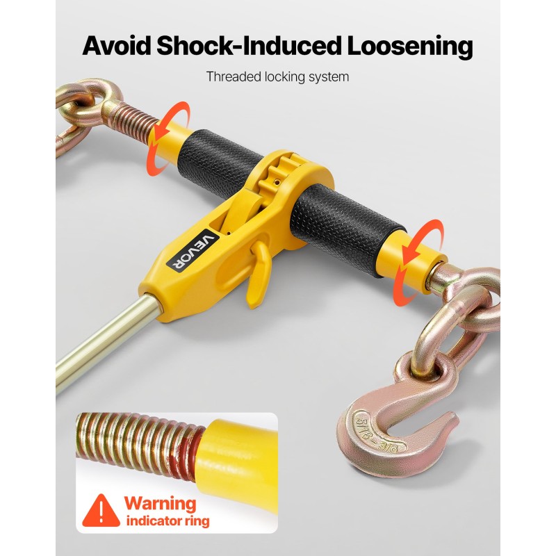 Räikkäkiristimet ja G80-mangaaniteräsketjut 8 mm 4,3 m 3629 kg 2 sarjaa