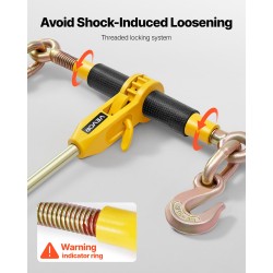 Räikkäketjunkiristin ja G80-mangaaniteräsketjut 8 mm x 3 m 2 kpl 3629 kg