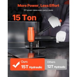 Hydraulinen lävistinsarja 10 teräsarjaa reikäkoot 12,7–101,6 mm 147,1 kN 25 mm isku