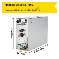 Höyrygeneraattori saunaan 6 kW 304 ruostumatonta terästä 4,3 l vesisäiliöllä LED-ohjaimella ajastimella