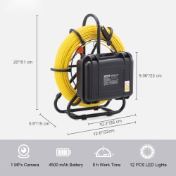 Viemärikamera 91,5 m kaapelilla 9 tuuman näytöllä IP68