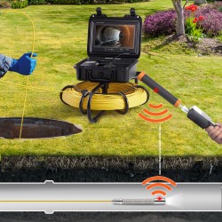 Viemärikamera 303-ruostumatonta terästä 22,9cm 720p-näytöllä 91,4m kaapelilla 512Hz-lähetin