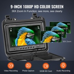 Viemärikamera itsetasaava 50 m kaapeli 9 tuuman 1080P näyttö 36x zoomaus IP68