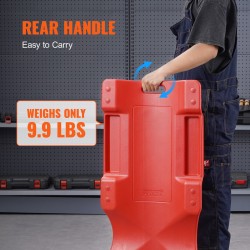 Mekaanikon alusta muovirunkoinen 1016 millimetriä 158,8 kilogrammaa 6 pyörää pehmustettu niskatuki