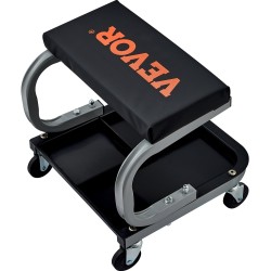 Mekaanikontuoli teräsrunko polyuretaanipehmustettu istuin 113 kg kantavuus työkalulokerolla pyörillä