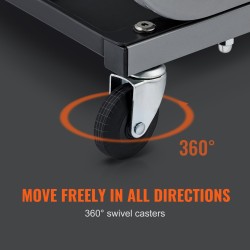 Mekaanikontuoli teräsrunko polyuretaanipehmustettu istuin 113 kg kantavuus työkalulokerolla pyörillä