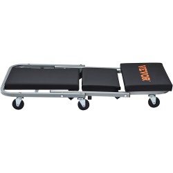 Taittuva mekaanikon makuualusta ja jakkara teräsrunko 6 kääntyvää pyörää 136 kilogramman kantavuus