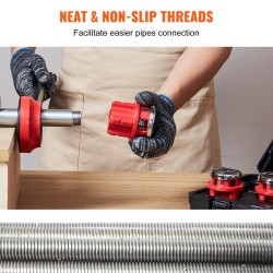 Käsikäyttöinen räikkäputkikierretyökalu 6 kierreterää 1/4–1-1/4 NPT-kierteille 9SICR-terillä säilytyslaatikolla