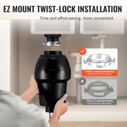 Ruokajätehuuhtelija 1 hv tasavirtamoottori 3960 kierrosta minuutissa jatkuvatoiminen muovi ja ruostumaton teräs