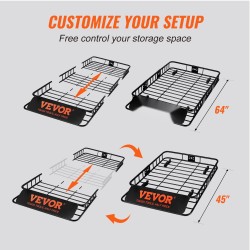Kattotavarankori Q195-teräs 1630×990×152 mm 90,7 kg säädettävä pituus