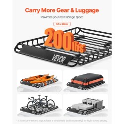 Seosteräksinen kattokori 1300×910×105mm tavaralaukulla kuormaverkolla 90,7 kg kantavuus