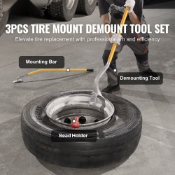 Manuaalinen 3-osainen rengastyökalupakkaus taotusta teräksestä 22,5–24,5 tuuman renkaisiin kuorma- ja linja-autoille