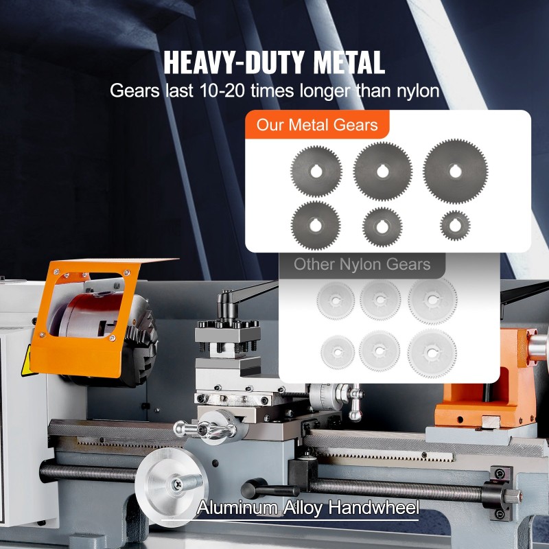 Penkkisorvi 7 x 13.78 tuumaa HT200-valurautarunko 500W 0–2200 RPM 20 mm