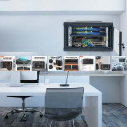 6U seinäkiinnitteinen verkkopalvelinkaappi 39,4 cm syvä 19-tuumainen lukittava lasiovi musta