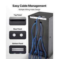 Verkkokaappi 22U hiiliteräs 600 mm syvä 136 kg kantavuus lukittava karkaistu lasiovi