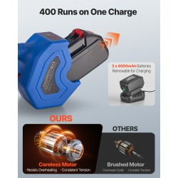 Akkukäyttöinen sähkökiristyssidekone 10–19 mm leveille PET-vanteille kaksi 4000 mAh akkua digitaalinen näyttö