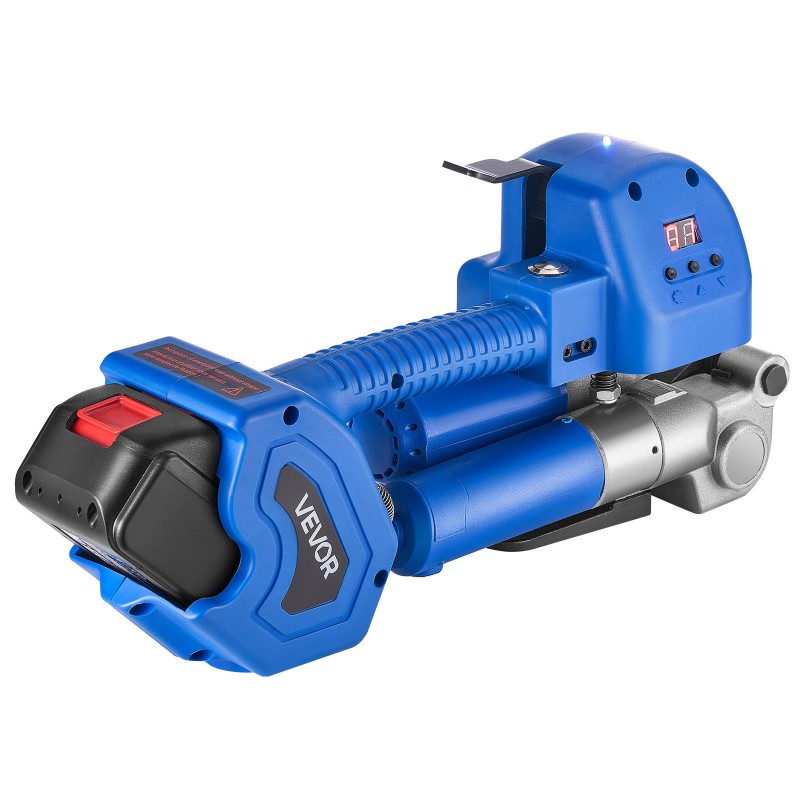 Akkukäyttöinen sähkökiristyssidekone 10–19 mm leveille PET-vanteille kaksi 4000 mAh akkua digitaalinen näyttö