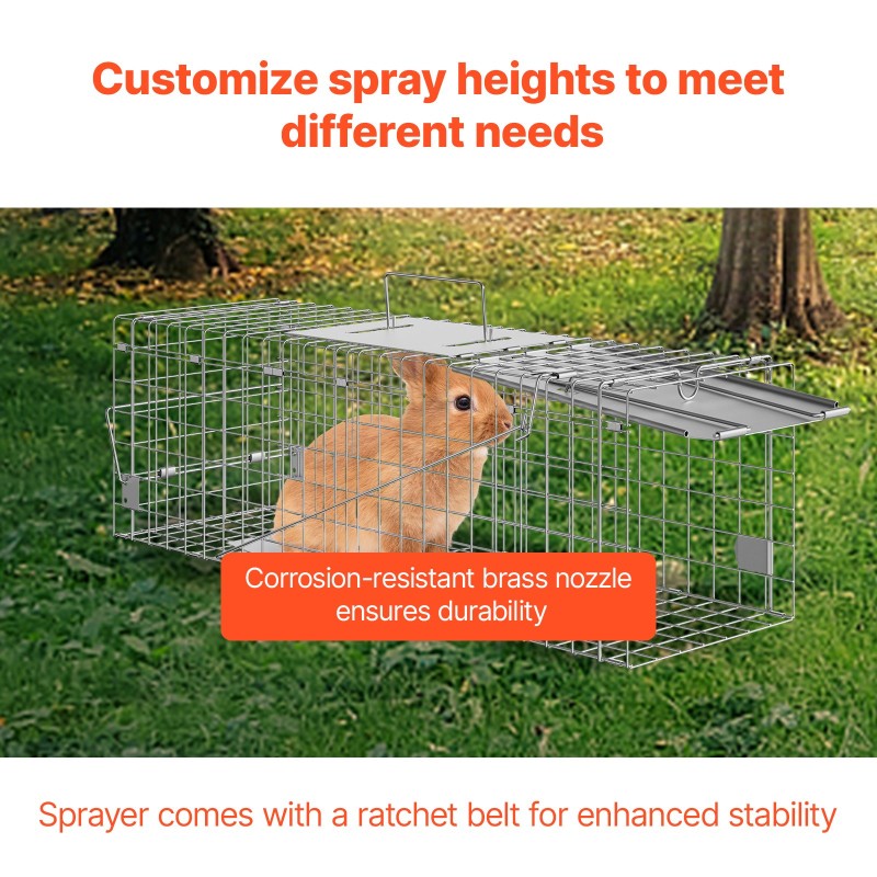 Eläinloukku galvanoidusta rautalangasta peltinen ovi 610×203×203 mm kantokahvalla