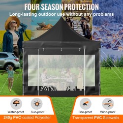 Pystytettävä paviljonki 3x3 m 240g PVC-pinnoitettu polyesterikatto irrotettavat sivuseinät