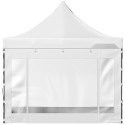 Pikapystytettävä paviljonkiteltta 3 x 3 m PVC-katto irrotettavat PVC-sivuseinät pyörälaukku