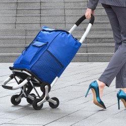 Portaikkokärry 36 l hiiliteräsrunko 6 pyörää taittuva ostos- ja pyykkikäyttöön