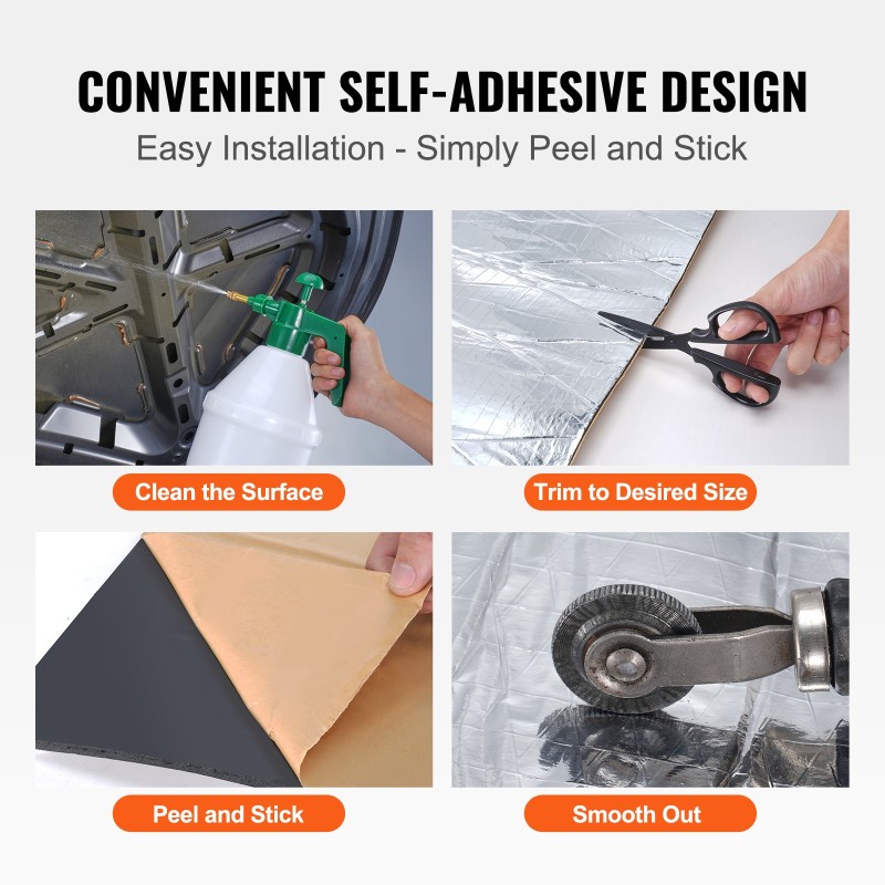 Auton äänieristysmatto 200 mil noin 3,3 m2 kaksikerroksinen itsekiinnittyvä alumiinikalvolla