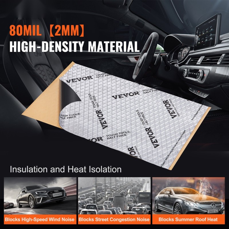 Auton butyylinen äänieristysmatto 2 mm 3,3 m² timanttikuviollinen alumiinipinta