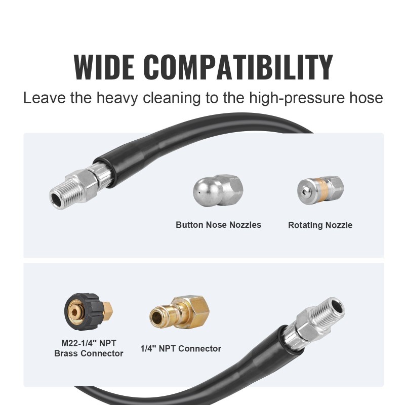 Painepesurin letku 30,5 m 6,35 mm kinkiton 14 mm messinkiliitin
