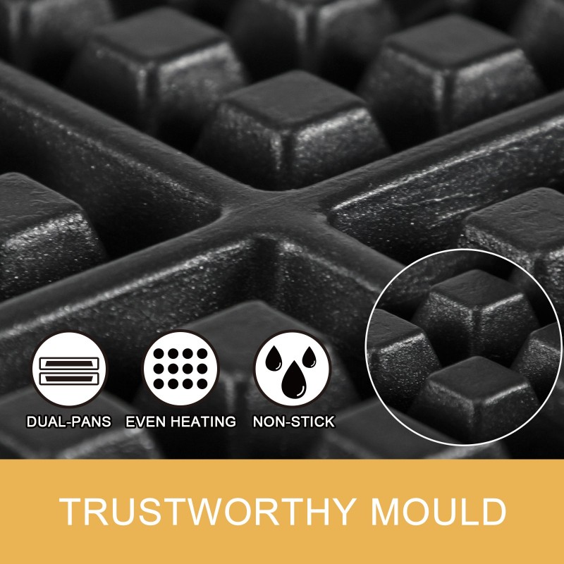 Kaupallinen pyöreä sähköinen vohvelirauta ruostumaton teräsrunko 180 asteen kääntyvä 185 mm muotti