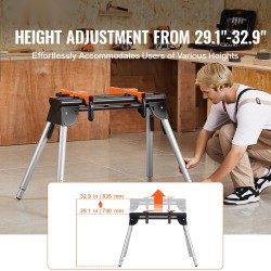 Jiirisahan teline teräs 149.7 kg kantavuus korkeussäädettävä 29.1–32.9 tuumaa kokoontaitettava