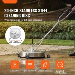 Painepesurin pintapesuri 50,8 senttimetriä ruostumaton teräs maksimipaine 4500 pyörillä ja kädensijoilla