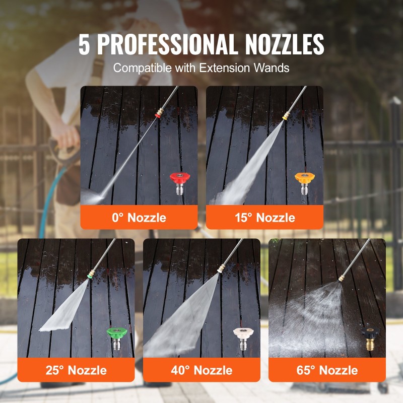 Painepesurin tasopintapesuri ruostumattomasta teräksestä 380 mm pyörillä 4000 psi 1,6 cm pikaliittimellä