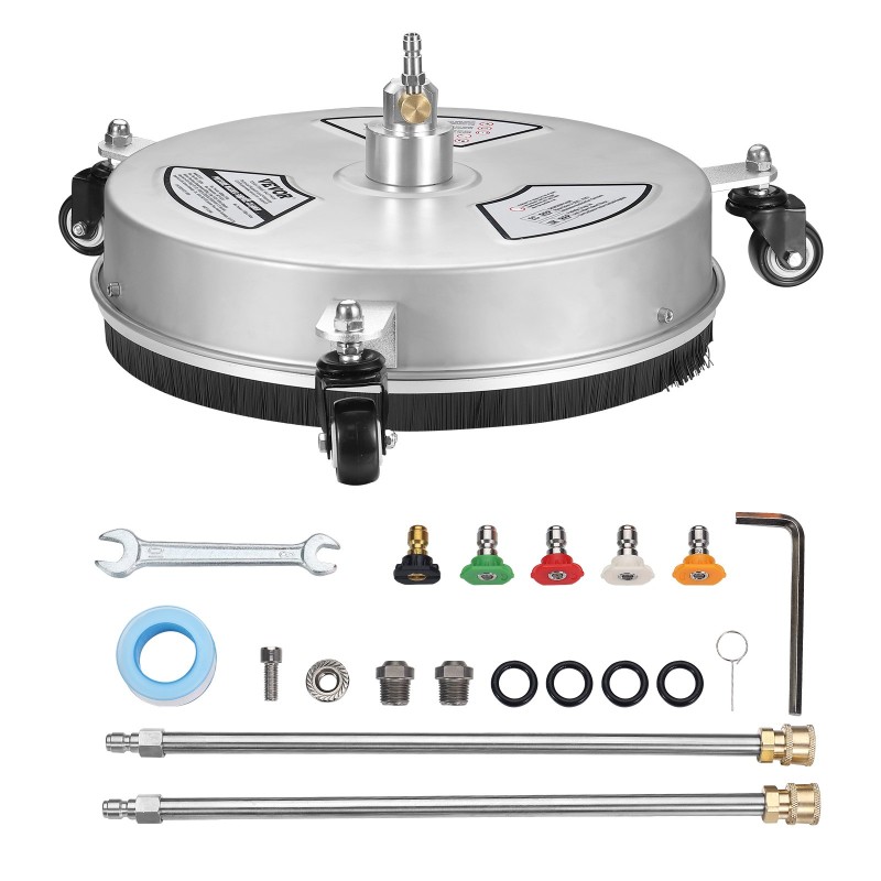 Painepesurin tasopintapesuri ruostumattomasta teräksestä 380 mm pyörillä 4000 psi 1,6 cm pikaliittimellä