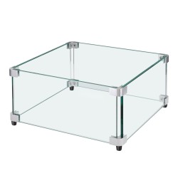 Tulipöydän tuulensuoja neliö karkaistu lasi 8 mm 493x493x191 mm