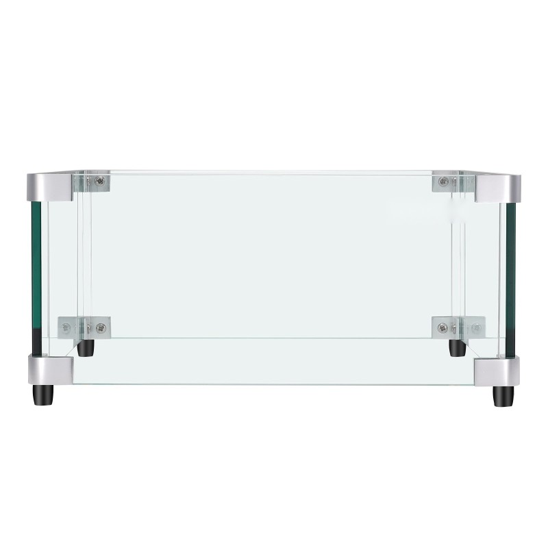 Tulipöydän tuulensuoja neliö karkaistu lasi 8 mm 493x493x191 mm