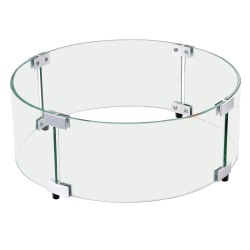 Tulisijan tuulensuoja karkaistusta lasista 6 mm alumiinikehyksellä 740 214 mm